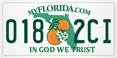 FL license plate 0182CI