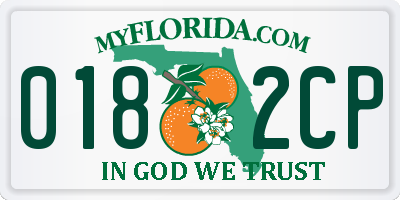 FL license plate 0182CP