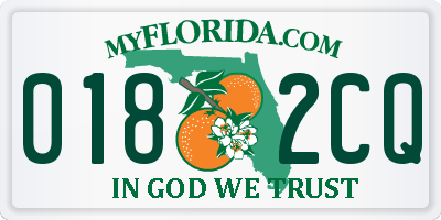FL license plate 0182CQ
