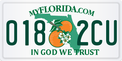 FL license plate 0182CU