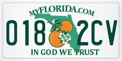 FL license plate 0182CV