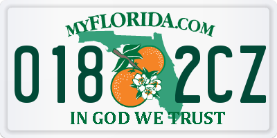 FL license plate 0182CZ