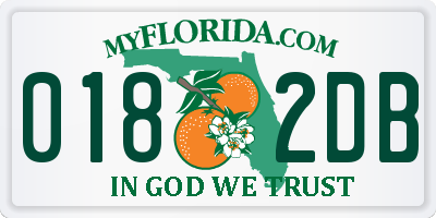 FL license plate 0182DB