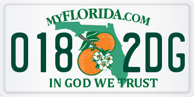 FL license plate 0182DG