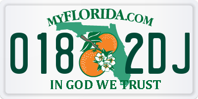 FL license plate 0182DJ