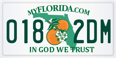 FL license plate 0182DM