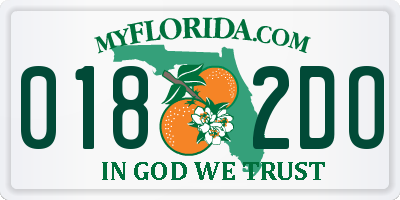 FL license plate 0182DO