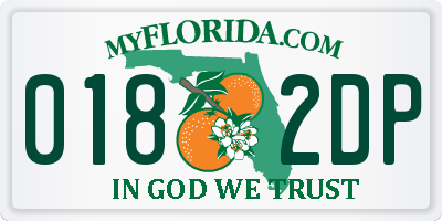 FL license plate 0182DP