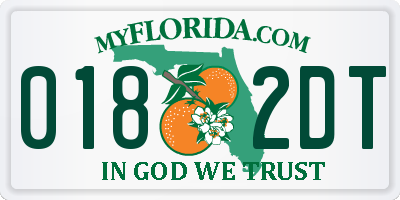 FL license plate 0182DT
