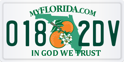 FL license plate 0182DV