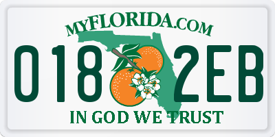 FL license plate 0182EB