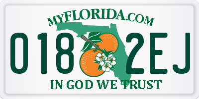 FL license plate 0182EJ
