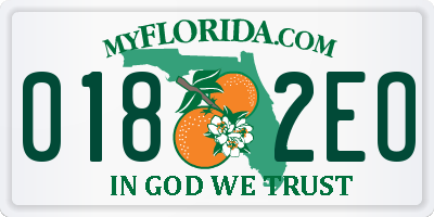FL license plate 0182EO