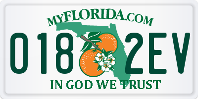 FL license plate 0182EV
