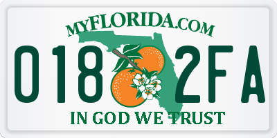 FL license plate 0182FA