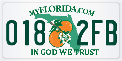 FL license plate 0182FB