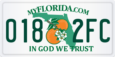 FL license plate 0182FC