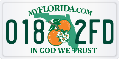 FL license plate 0182FD