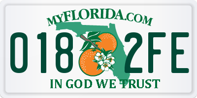 FL license plate 0182FE