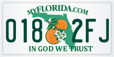 FL license plate 0182FJ