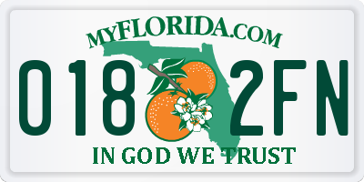 FL license plate 0182FN