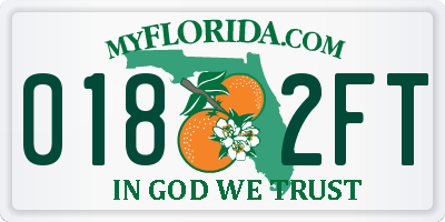 FL license plate 0182FT
