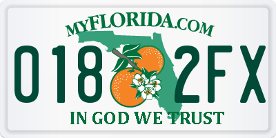 FL license plate 0182FX