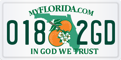 FL license plate 0182GD