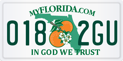 FL license plate 0182GU