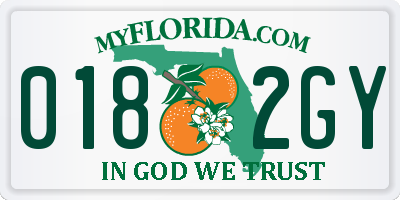 FL license plate 0182GY