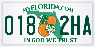 FL license plate 0182HA