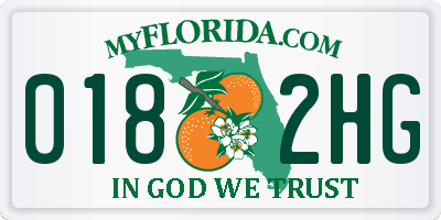 FL license plate 0182HG