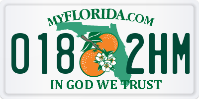 FL license plate 0182HM