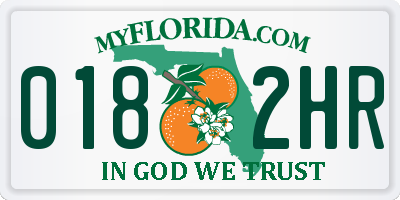 FL license plate 0182HR
