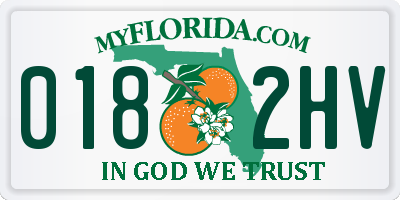 FL license plate 0182HV