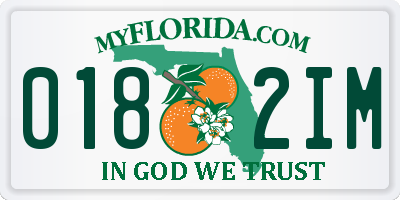 FL license plate 0182IM