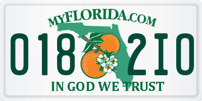 FL license plate 0182IO