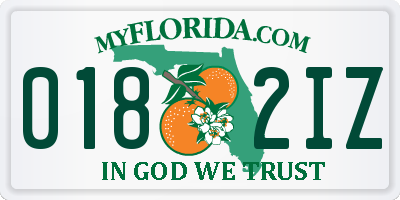 FL license plate 0182IZ