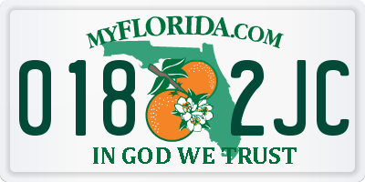 FL license plate 0182JC