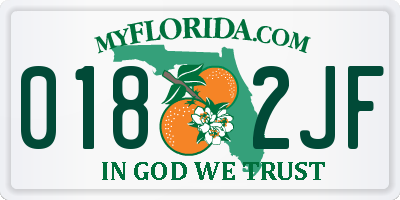 FL license plate 0182JF