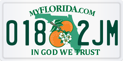 FL license plate 0182JM