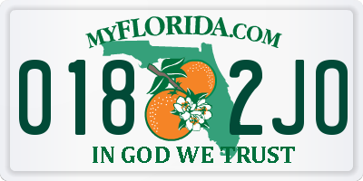 FL license plate 0182JO