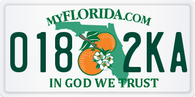 FL license plate 0182KA