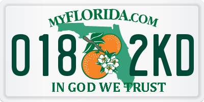 FL license plate 0182KD