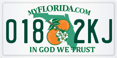 FL license plate 0182KJ