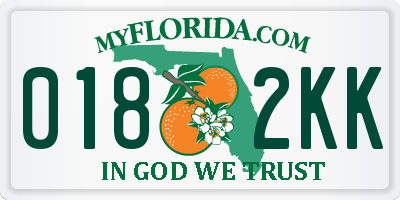 FL license plate 0182KK