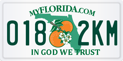 FL license plate 0182KM