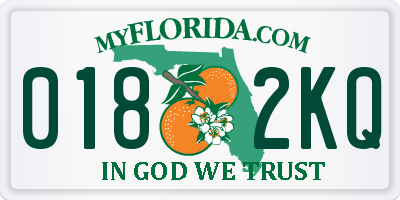 FL license plate 0182KQ