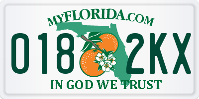 FL license plate 0182KX