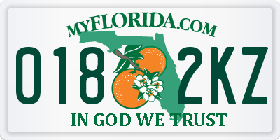 FL license plate 0182KZ